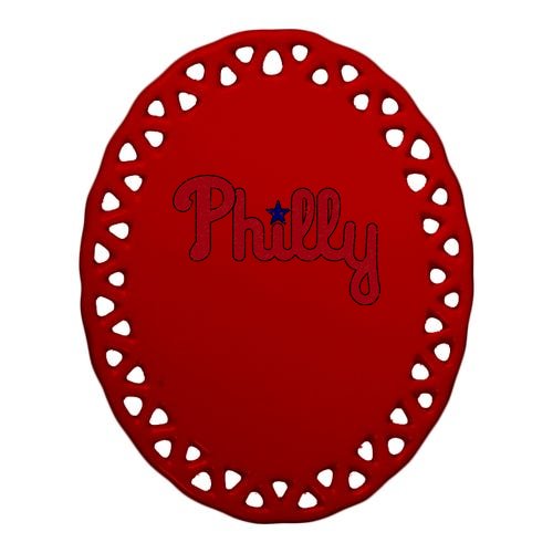 Philadelphia Baseball Philly PA Retro Oval Ornament