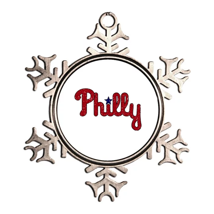 Philadelphia Philly PA Retro Metallic Star Ornament