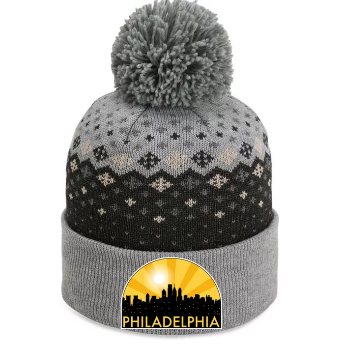 Philadelphia Skyline Burst The Baniff Cuffed Pom Beanie