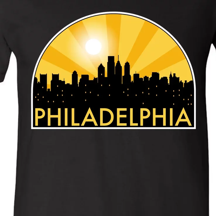 Philadelphia Skyline Burst V-Neck T-Shirt