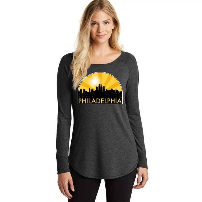 Philadelphia Skyline Burst Women's Perfect Tri Tunic Long Sleeve Shirt