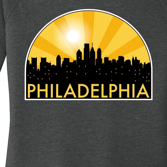 Philadelphia Skyline Burst Women's Perfect Tri Tunic Long Sleeve Shirt