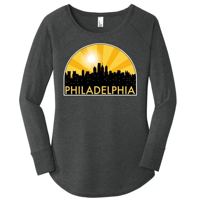 Philadelphia Skyline Burst Women's Perfect Tri Tunic Long Sleeve Shirt