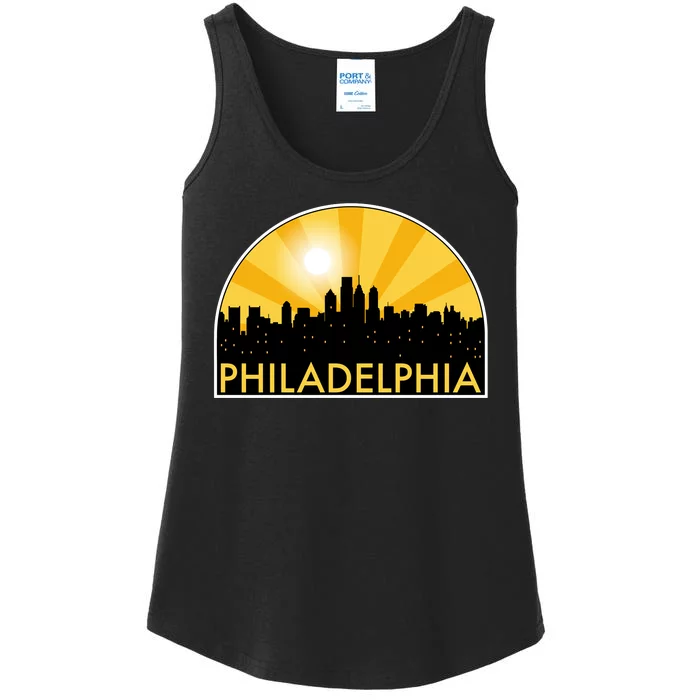 Philadelphia Skyline Burst Ladies Essential Tank