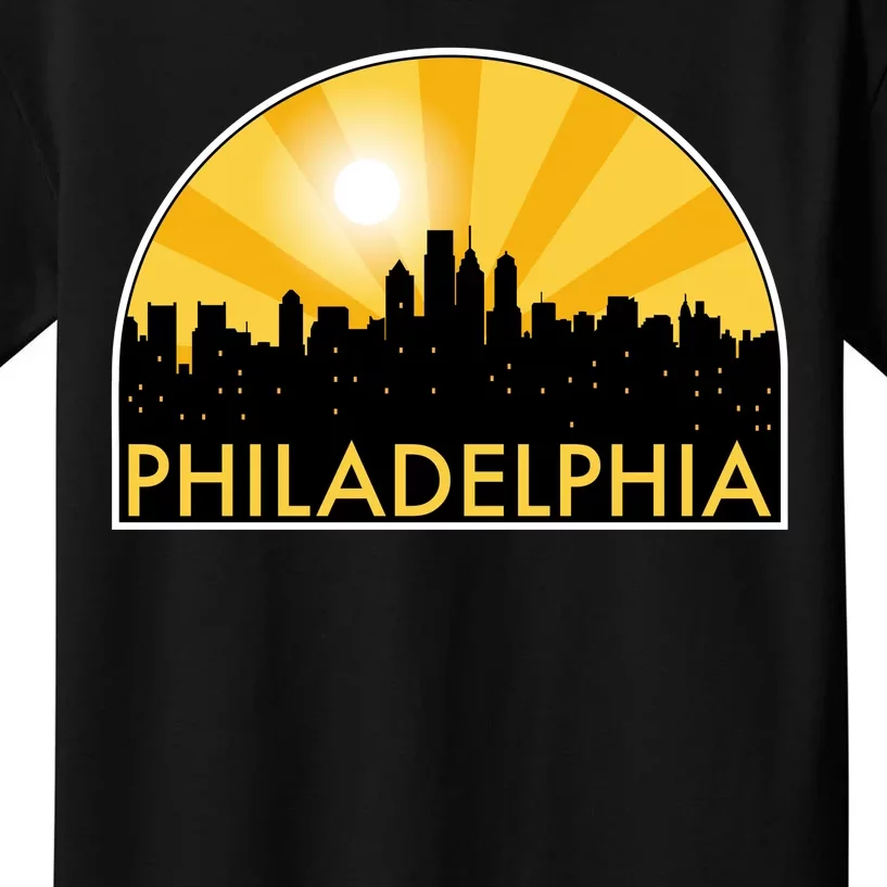 Philadelphia Skyline Burst Kids T-Shirt