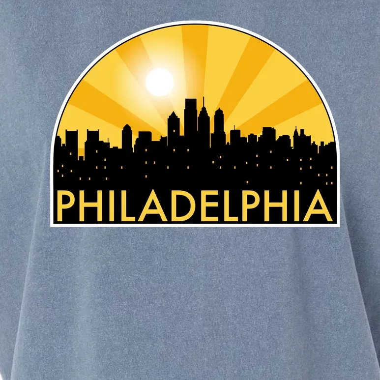 Philadelphia Skyline Burst Garment-Dyed Women's Muscle Tee