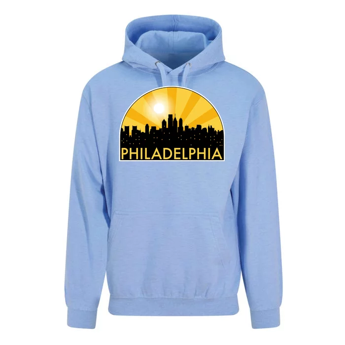 Philadelphia Skyline Burst Unisex Surf Hoodie