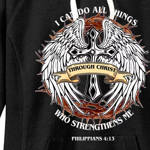 Philippians 4 13 I Can Do All Things Strengthens Me Women's Fleece Hoodie