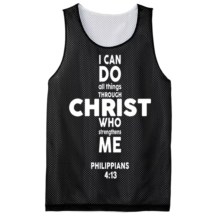 Philippians 4:13 I Can Do All Thing Through Christ Mesh Reversible Basketball Jersey Tank