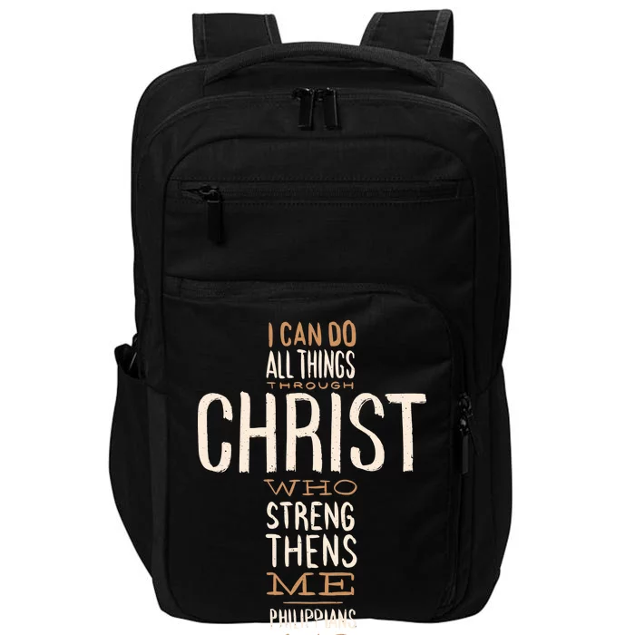 Philippians Bible Quote Cross Impact Tech Backpack