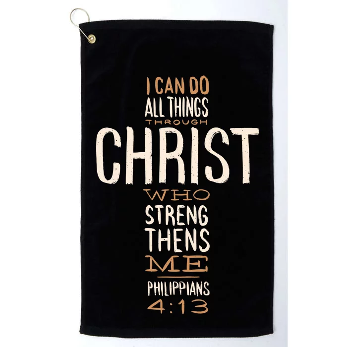 Philippians Bible Quote Cross Platinum Collection Golf Towel