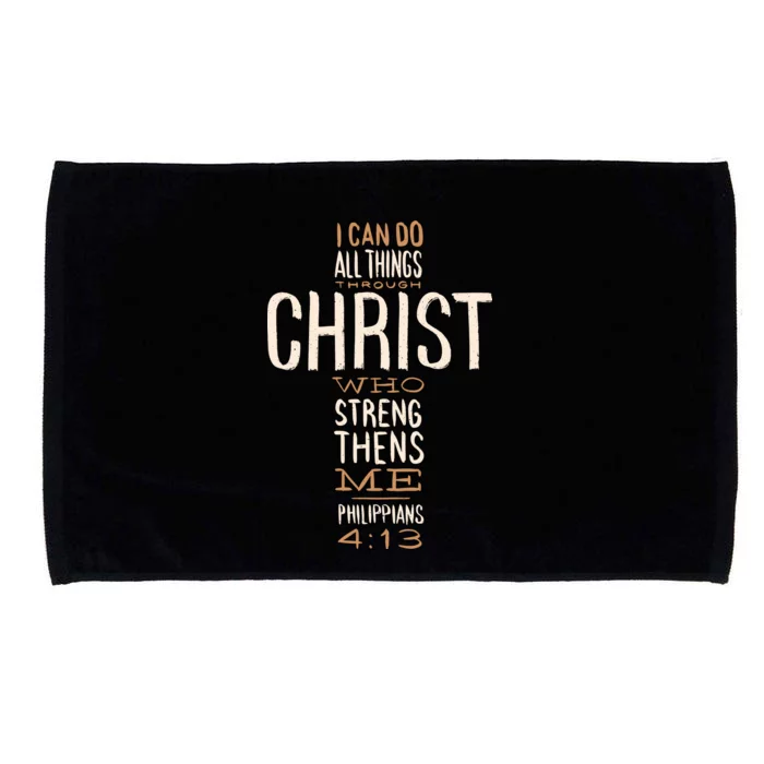 Philippians Bible Quote Cross Microfiber Hand Towel