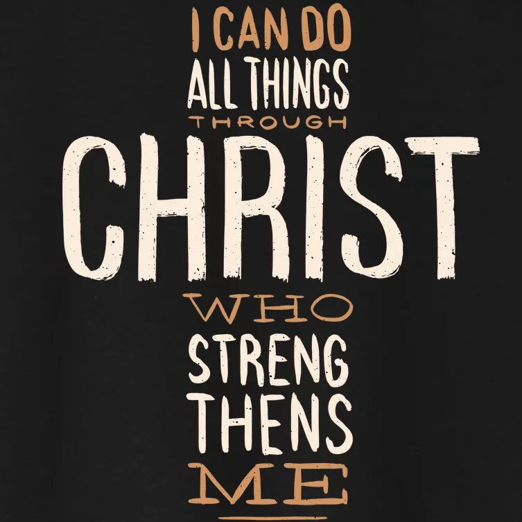 Philippians Bible Quote Cross Women's Crop Top Tee