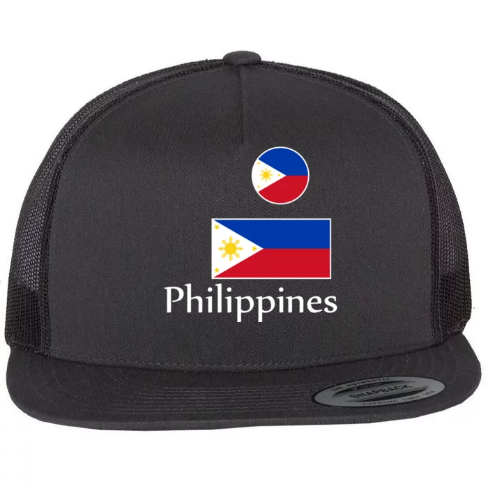 Philippines Flag Flat Bill Trucker Hat