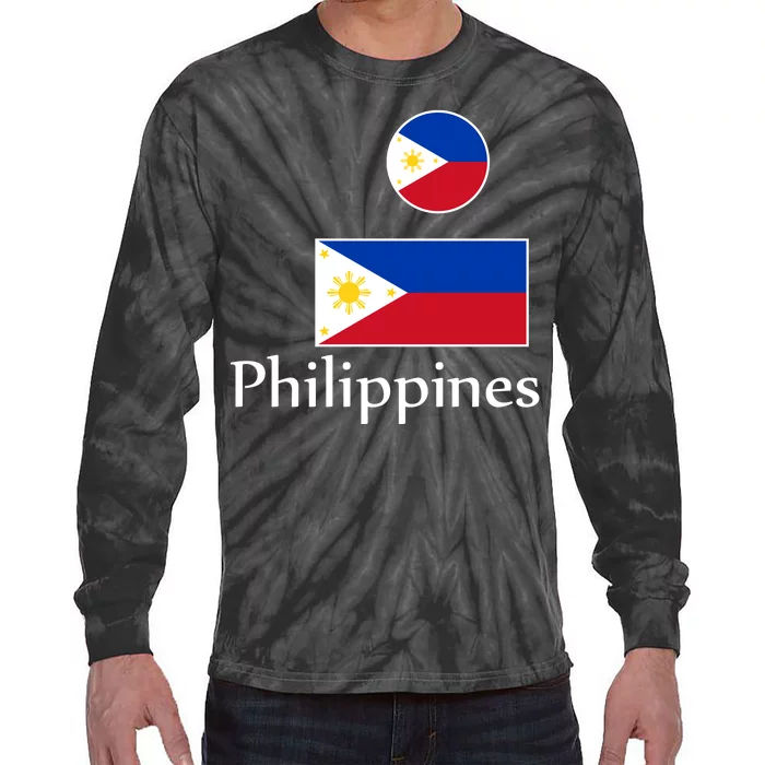 Philippines Flag Tie-Dye Long Sleeve Shirt