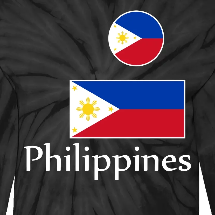 Philippines Flag Tie-Dye Long Sleeve Shirt