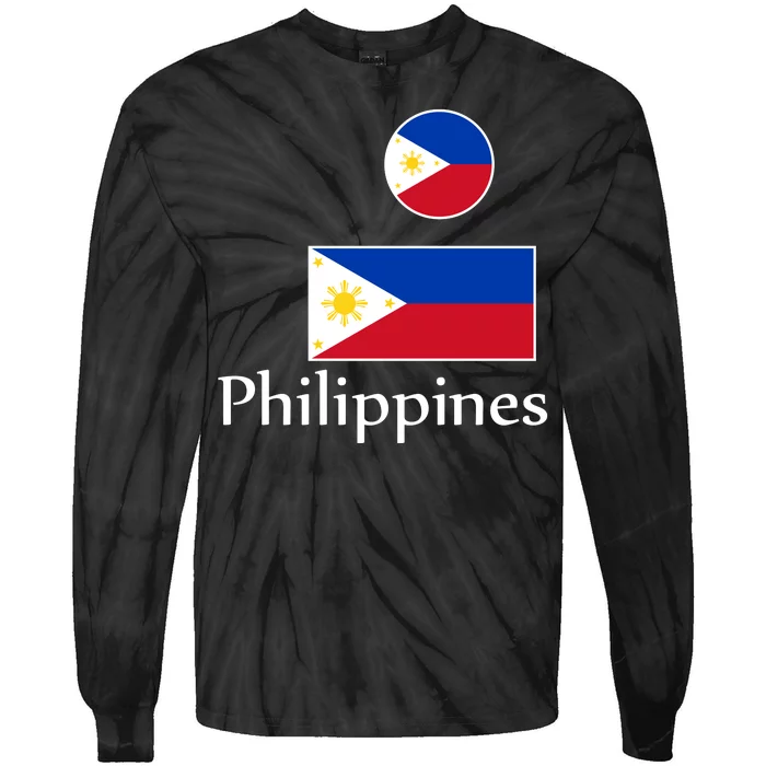 Philippines Flag Tie-Dye Long Sleeve Shirt