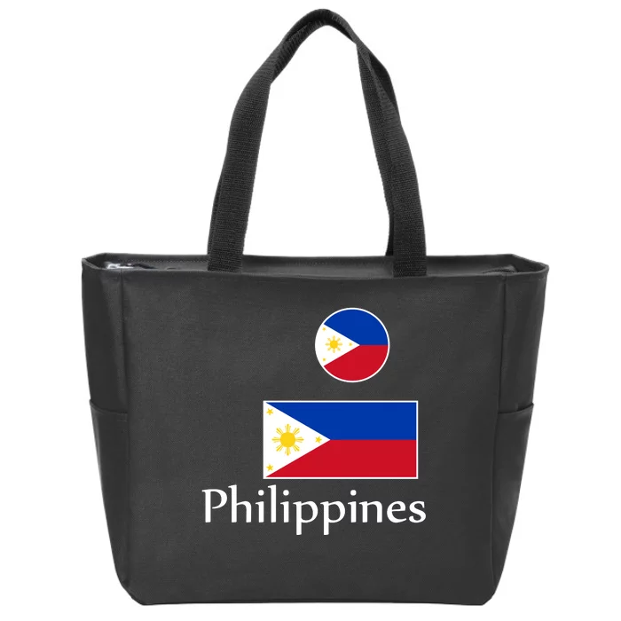 Philippines Flag Zip Tote Bag