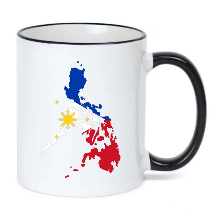 Philippines Map Flag Black Color Changing Mug