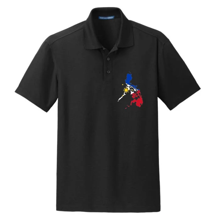 Philippines Map Flag Dry Zone Grid Performance Polo