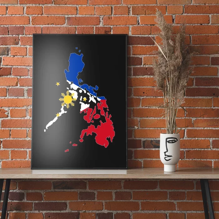 Philippines Map Flag Poster