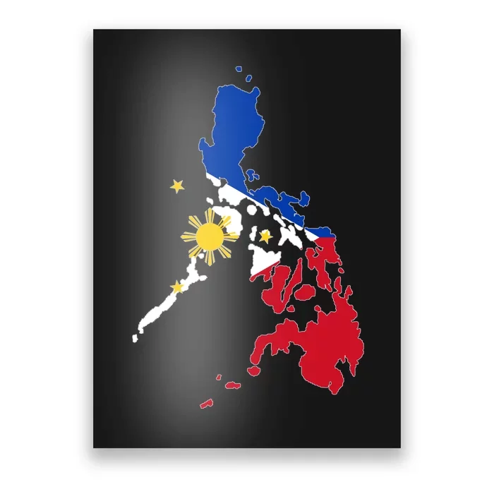 Philippines Map Flag Poster