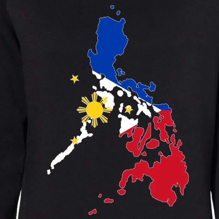 Philippines Map Flag Womens California Wash Sweatshirt