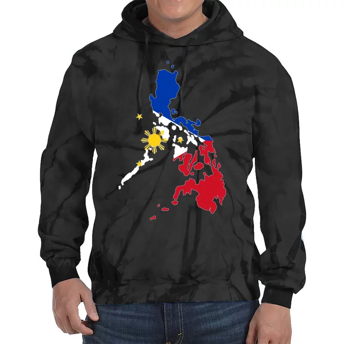 Philippines Map Flag Tie Dye Hoodie