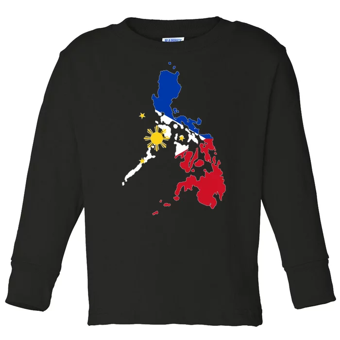 Philippines Map Flag Toddler Long Sleeve Shirt