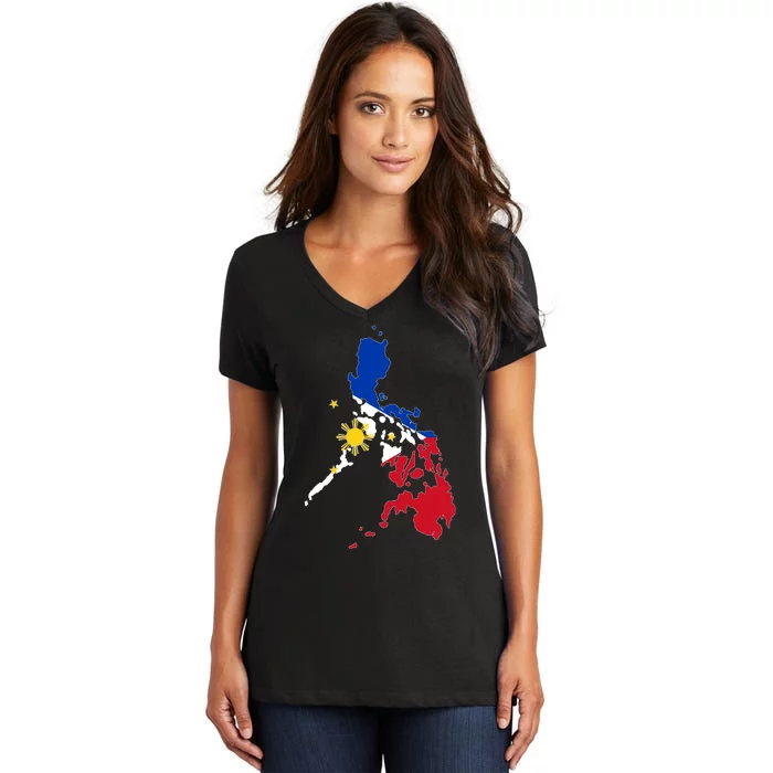 Philippines Map Flag Women's V-Neck T-Shirt