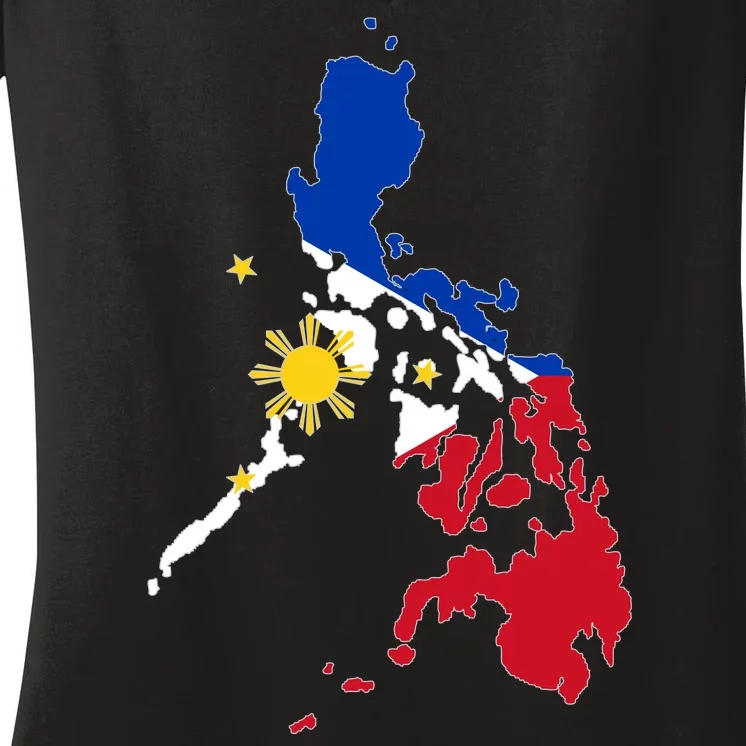 Philippines Map Flag Women's V-Neck T-Shirt