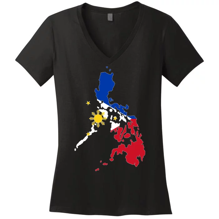 Philippines Map Flag Women's V-Neck T-Shirt