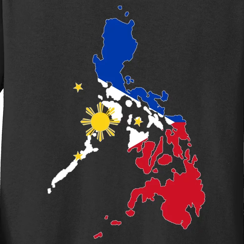 Philippines Map Flag Kids Long Sleeve Shirt