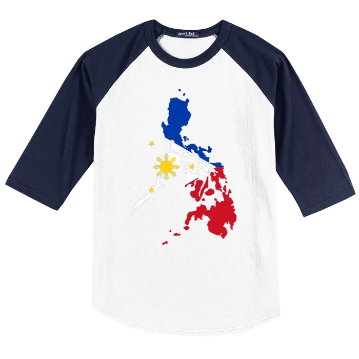 Philippines Map Flag Baseball Sleeve Shirt