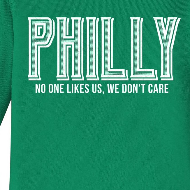 Philly Fan No One Likes Us We Don't Care Baby Long Sleeve Bodysuit