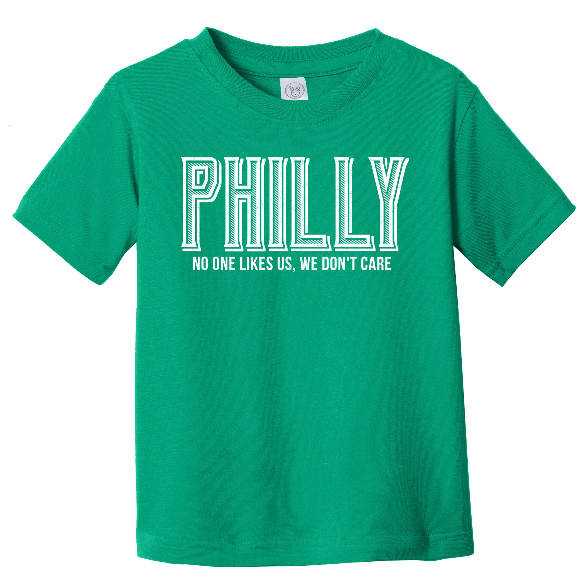 Funny Philly Sports Fan Eagles Toddler Kids Youth Shirt No on Likes US We Don't Care Little