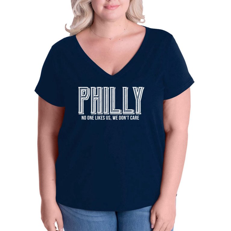 Philly Fan No One Likes Us We Don't Care Women's V-Neck Plus Size T-Shirt