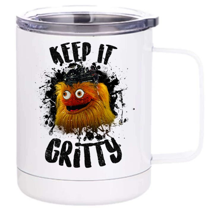 Philly Keep it Gritty Hockey Mascot Front & Back 12oz Stainless Steel Tumbler Cup