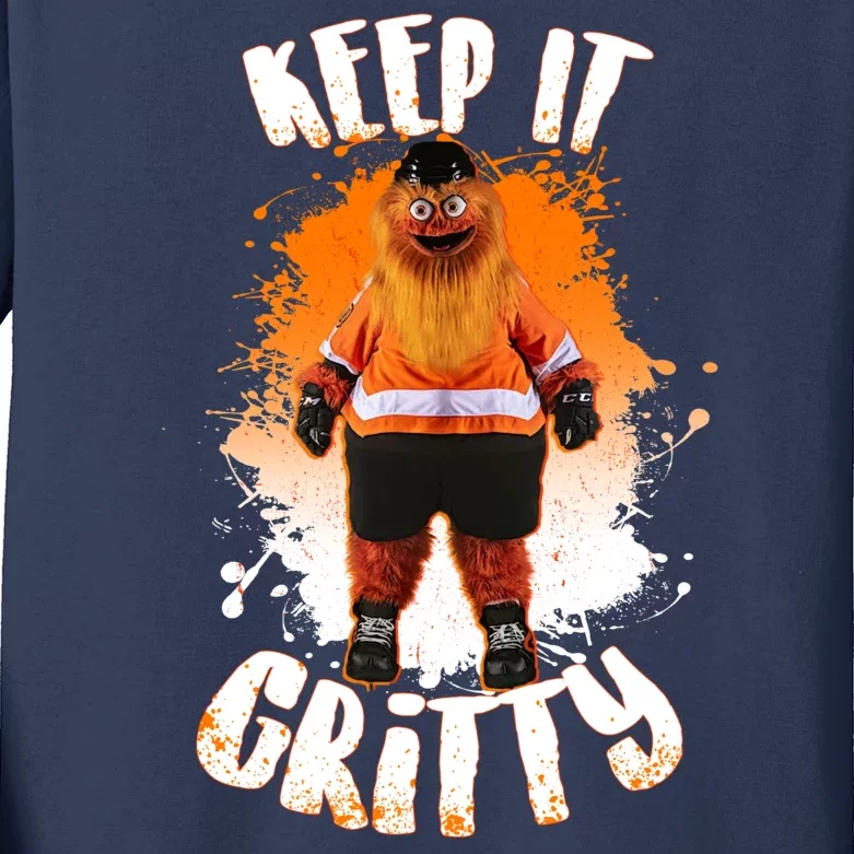 Philly Keep it Gritty Mascot Kids Long Sleeve Shirt