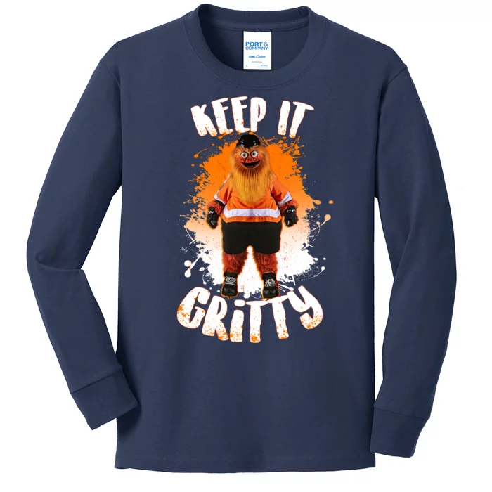 Philly Keep it Gritty Mascot Kids Long Sleeve Shirt