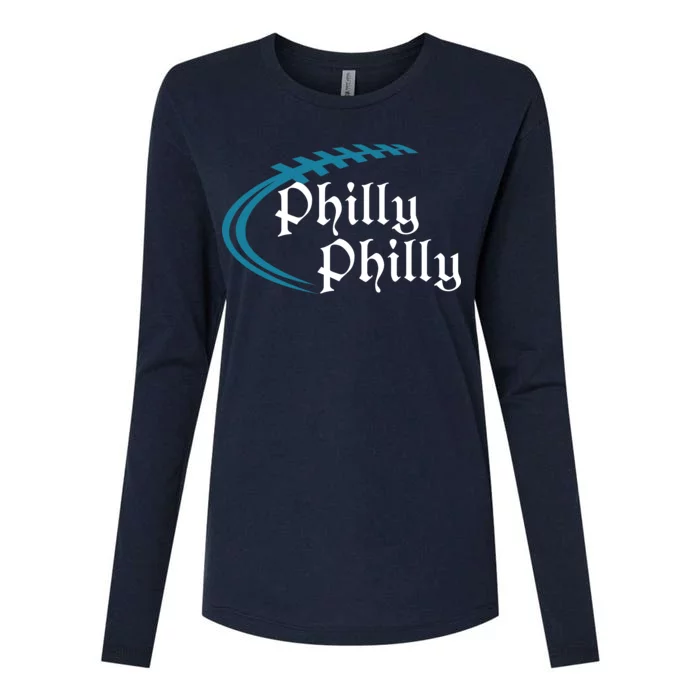 Philly Philly Football Logo Womens Cotton Relaxed Long Sleeve T-Shirt