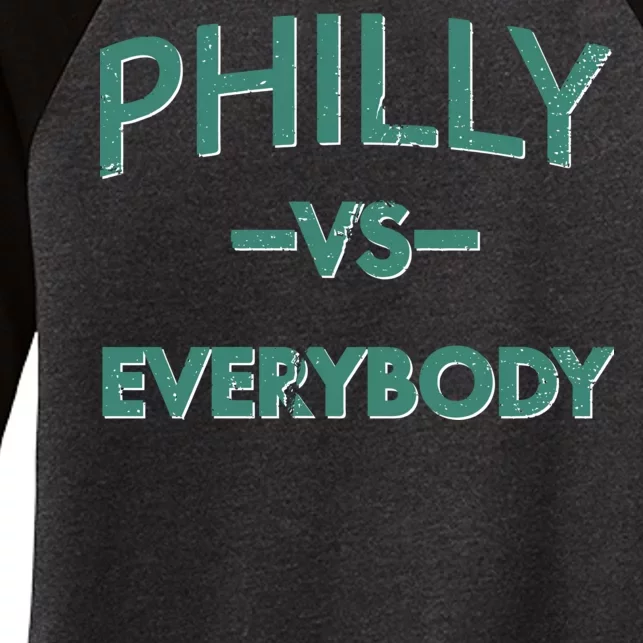 Philly Vs Everybody Women's Tri-Blend 3/4-Sleeve Raglan Shirt