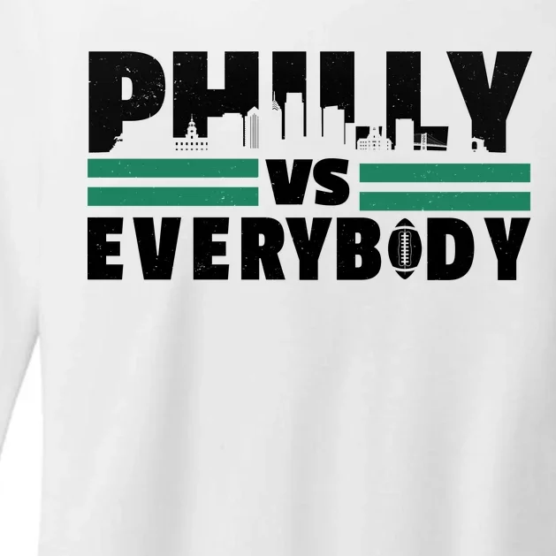 Philly Vs Everybody City Logo Womens CVC Long Sleeve Shirt