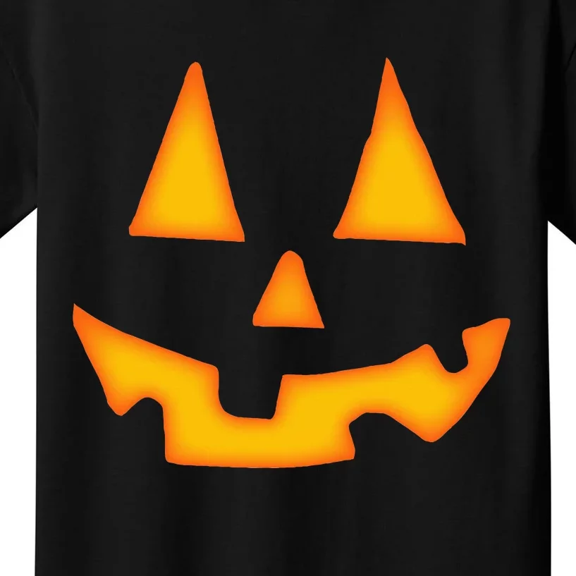 Pumpkin Halloween Jack O Lantern Face Kids T-Shirt