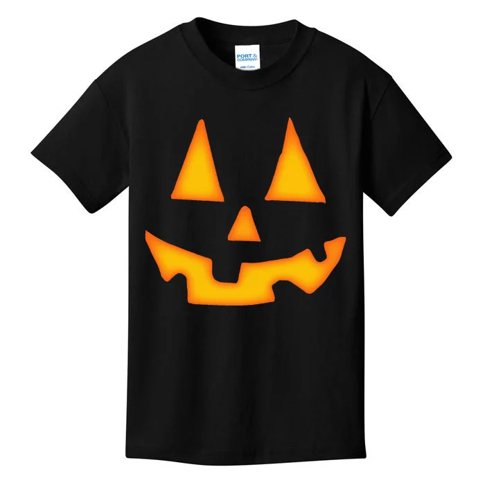 Pumpkin Halloween Jack O Lantern Face Kids T-Shirt