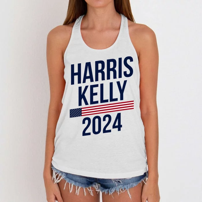 President Harris Kelly 2024 Kamala Harris Mark Kelly Vote Women's Knotted Racerback Tank