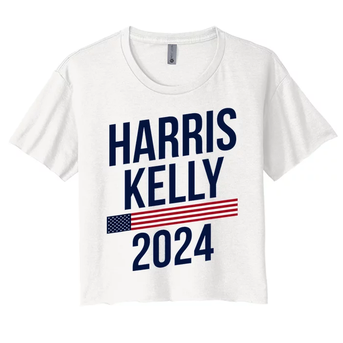 President Harris Kelly 2024 Kamala Harris Mark Kelly Vote Women's Crop Top Tee