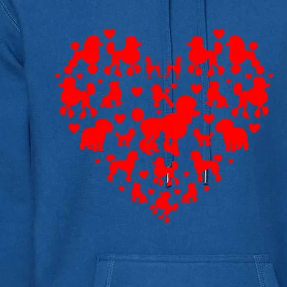 Poodles Hearts Love Dog Lover Valentines Day Funny Gift Premium Hoodie