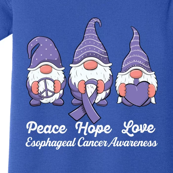 Peace Hope Love Ribbon Gnomes Esophageal Cancer Awareness Gift Baby Bodysuit