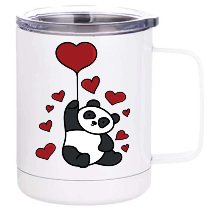 Panda Hearts Love Great Gift Panda Bear Lover Panda Hearts Panda Gift Front & Back 12oz Stainless Steel Tumbler Cup